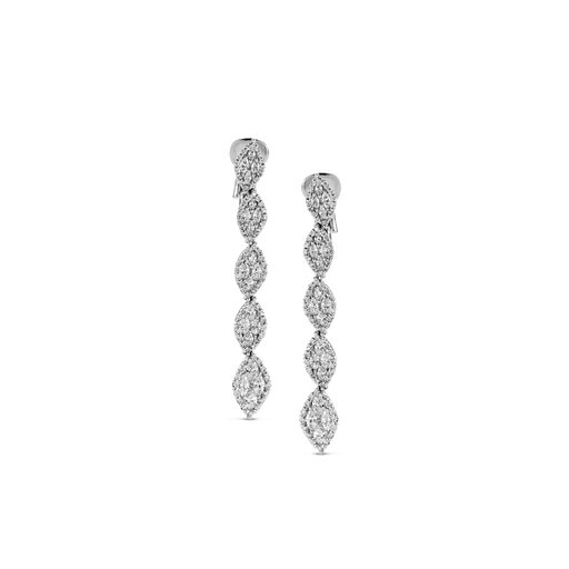  JBS - Earrings White Gold Diamonds Brilliant Navette