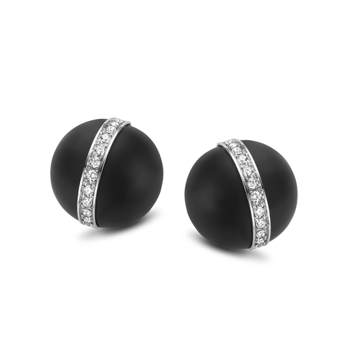  JBS - earrings white gold and onyx