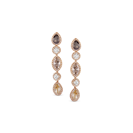  JBS - Earrings Pink Gold Cognac/Blanc