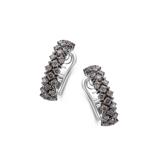  JBS - Earrings Creoles Champagne Diamond set