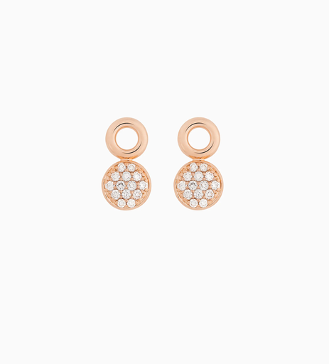  Bron - Earring pendant pink gold set with diamonds