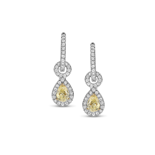  JBS - Earrings white gold yellow pear + brilliant