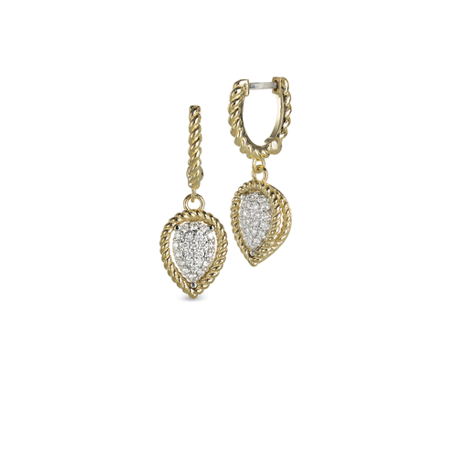  Roberto Coin - New Barocco Earrings in Yellow Gold with Diamonds