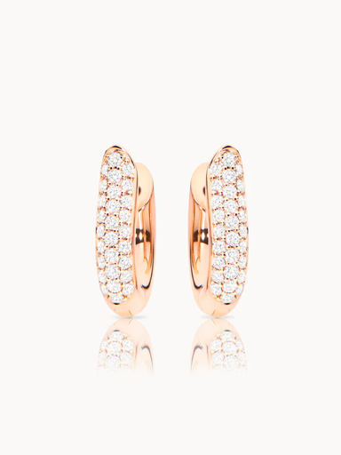 Tamara Comolli - SIGNATURE Hoop earrings medium with Diamond Pavé 18K rose Gold