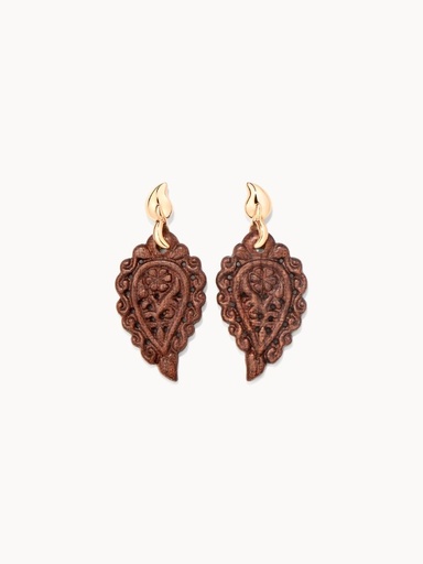 [E-IND-SW-RG]  Tamara Comolli - Earrings India Snake wood oorbellen pink gold