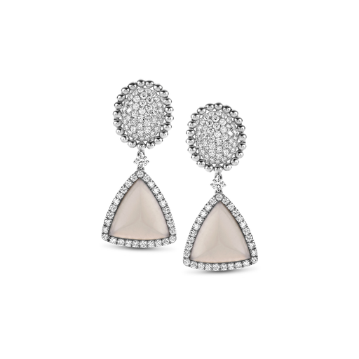 [1PE0031314/3]  Damaso - White gold earrings with diamonds and moonstone