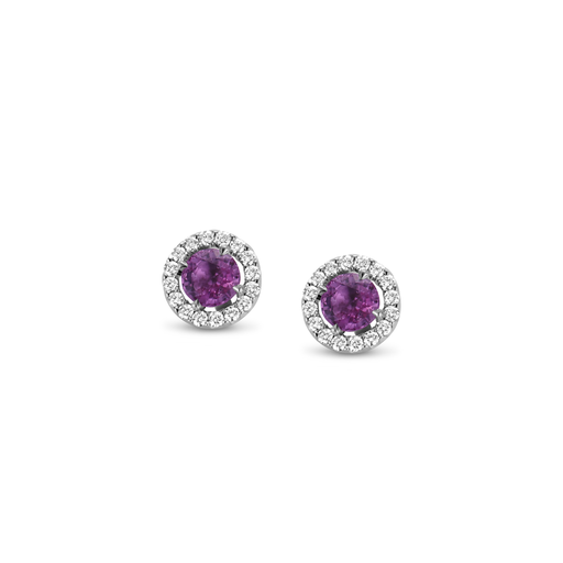 [JBS-MB-8/361]  JBS - Studs with pink sapphire and diamonds