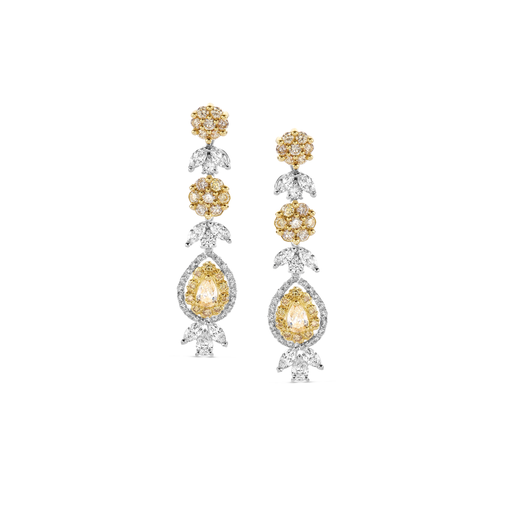 [JBS-HASBA-17247-CBD4]  JBS - Earrings with white and yellow diamonds