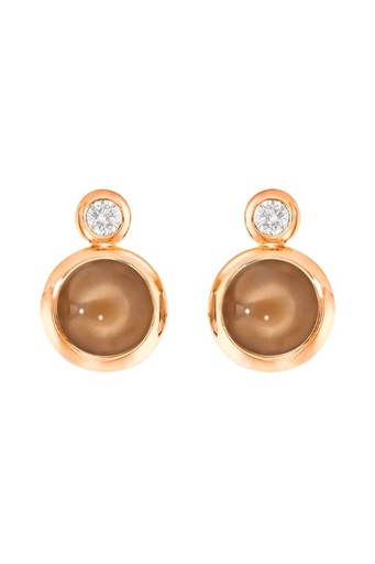 [E-BOU-MoBr-Cl-rg]  Tamara Comolli - Earrings Bouton brown Moonstone / Classic