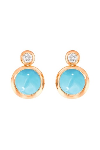 [E-BOU-Tur-Cl-rg]  Tamara Comolli - Earrings Bouton Turquoise / Classic red gold