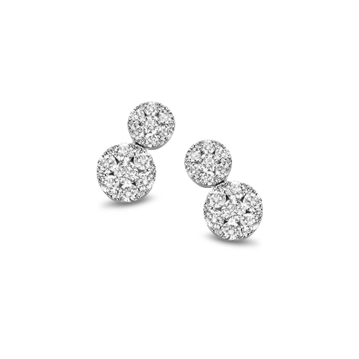 [1PE0271157/2]  Damaso - Earrings in white gold with diamond pavé