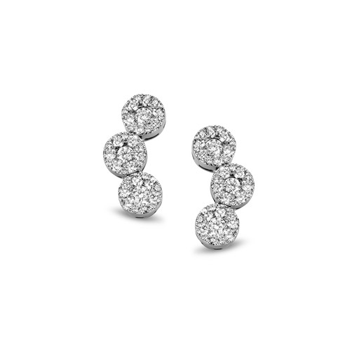 [1PE0031510/2]  Damaso - Earrings in white gold with diamond pavé