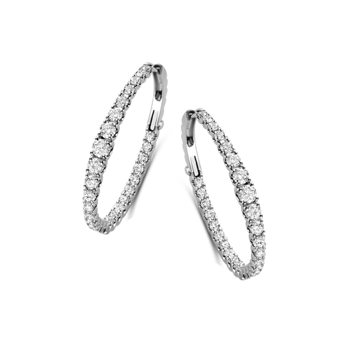 [JBS-LV-B6249]  JBS - Creoles Earrings, White Gold set with Diamonds