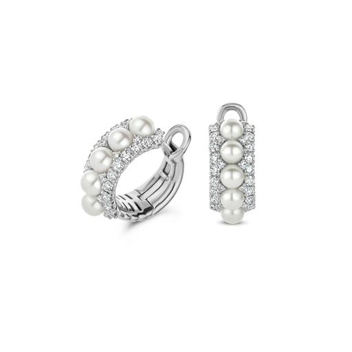 [1PE1480649/2]  Damaso - Earrings White Gold set with Brillants and Pearls