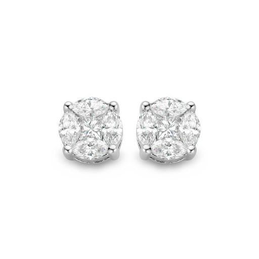 [JBS-SAD-EA2880]  JBS - Whitegold Illusion studs