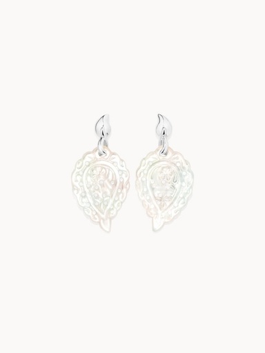 [E-IND-MPw-wg]  Tamara Comolli - INDIA earrings Mother of Pearl