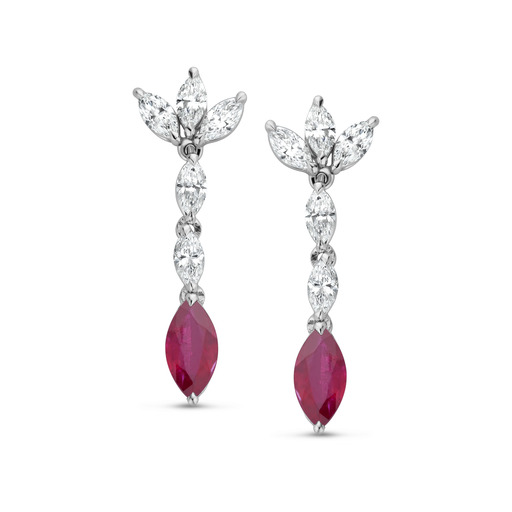 [JBS-MB-1/5385]  JBS - Dangling earrings with diamonds and ruby