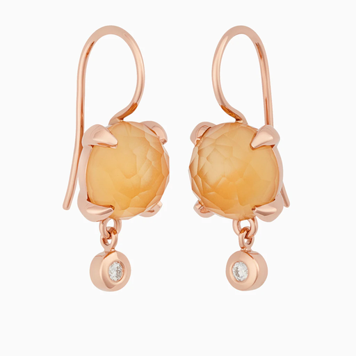 [8OG4878CIRBR]  Bron - Catch Earrings in Pink Gold with Citrines and Diamonds