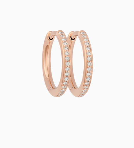 [7OR477916BR]  Bron - Lux Hoops in Pink Gold with Diamonds