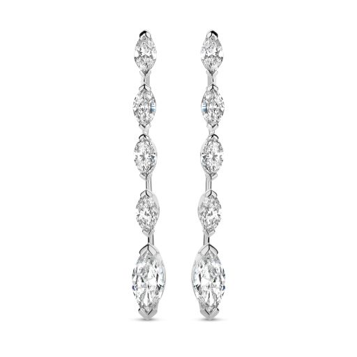[JBS-LV-B10090/3W-W]  JBS - Earrings in White Gold with Marquise Diamonds