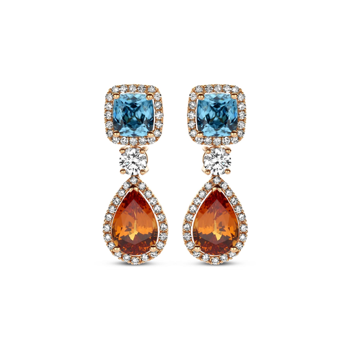 [JBS-AN-TA-GAR-ZIRC]  JBS - Earrings with Mandarine Garnet & Zircon