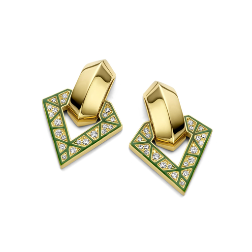 [BrutePE-YGreen]  Dries Criel Jewelry - Brute Vesper earrings