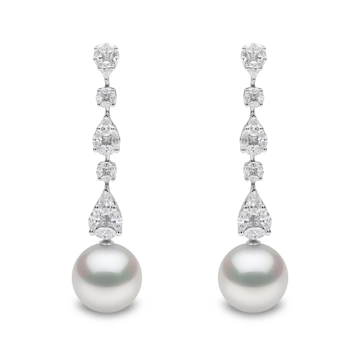 [QYE2353-7W-EGZ]  Yoko London - Whitegold earrings with diamonds and pearls