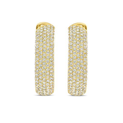 [1PE0271191/3]  Damaso - Yellow gold creoles with diamonds