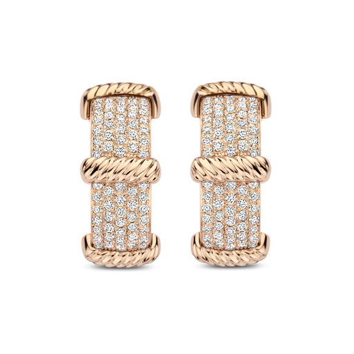 [1PE0031608/3]  Damaso - Pink gold earrings with diamonds