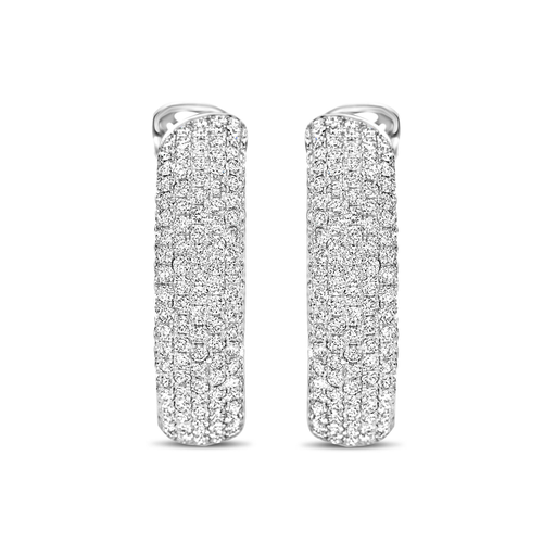 [1PE0271191/2]  Damaso - Whitegold creoles with diamonds