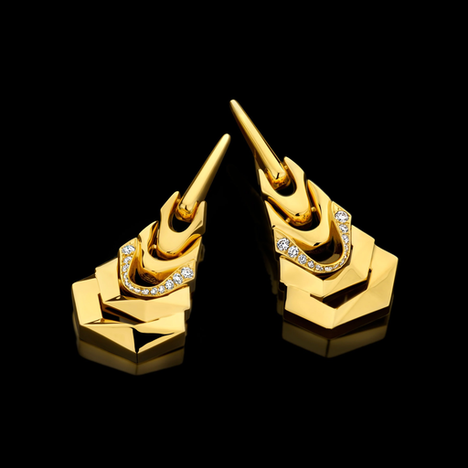 [WCRIE-YW]  Dries Criel Jewelry - White Crow S earrings