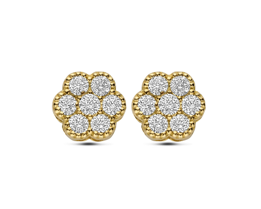 [JBS-MB-FD3/4757]  JBS - Yellow gold earrings with diamonds