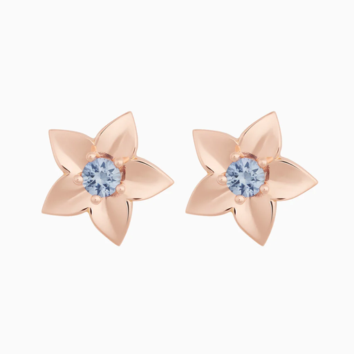 [8OR4897MCS]  Bron - Poppy earrings in pink gold with sapphires