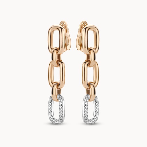 [SE916]  Antonellis - Amalfi Earrings in Pink Gold with White Diamonds