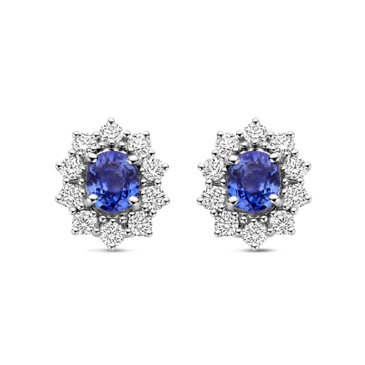 [JBS-MB-FD2/3715]  JBS - Entourage Stud Earrings in White Gold with Sapphires and Diamonds