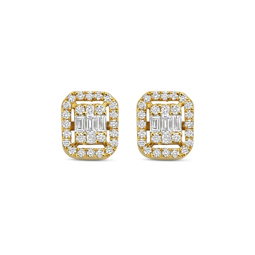 [JBS-SAD-EA4256]  JBS - Yellow gold studs with diamonds