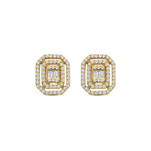 [JBS-SAD-EA4393]  JBS - Yellow gold studs with diamonds