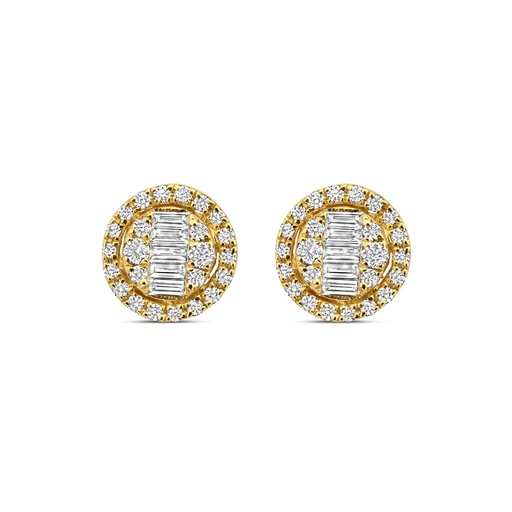 [JBS-SAD-EA3703]  JBS - Yellow gold studs with diamonds