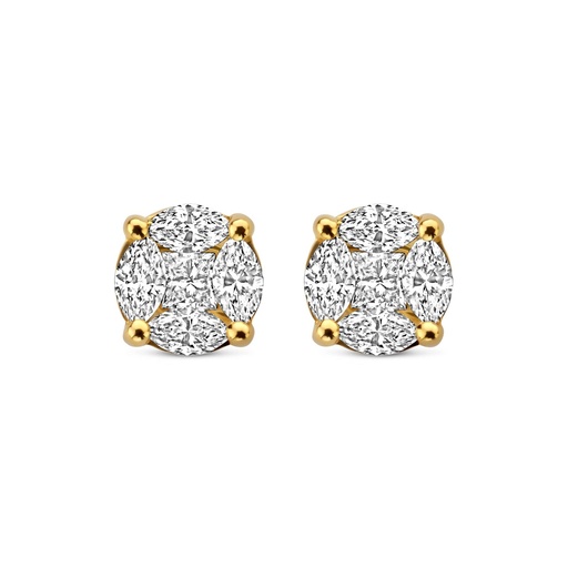 [JBS-SAD-EA3565]  JBS - Yellow gold studs with diamonds