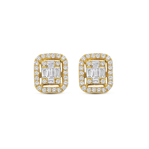 [JBS-SAD-EA4376]  JBS - Yellow gold studs with diamonds