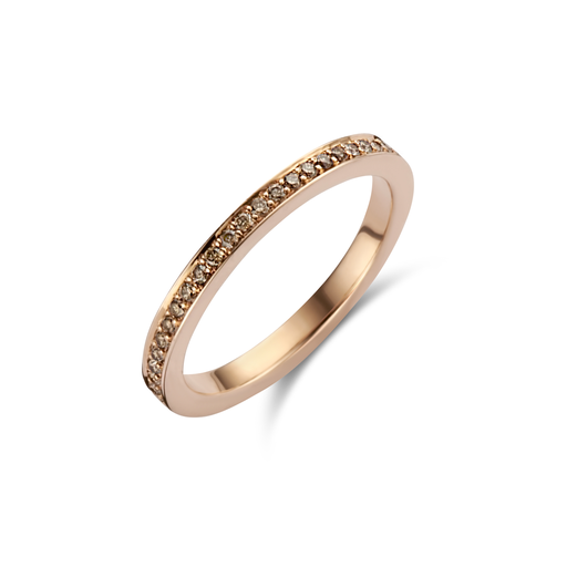  JBS - wedding band pink gold set cognac diamonds