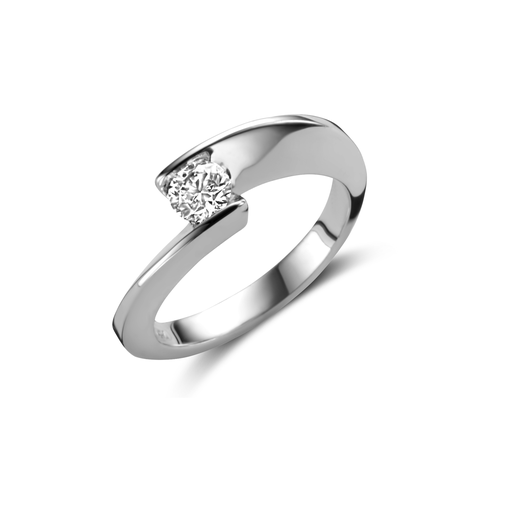  Garel - ring white gold solitaire