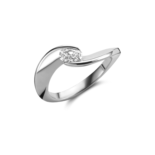  Garel - ring white gold solitaire