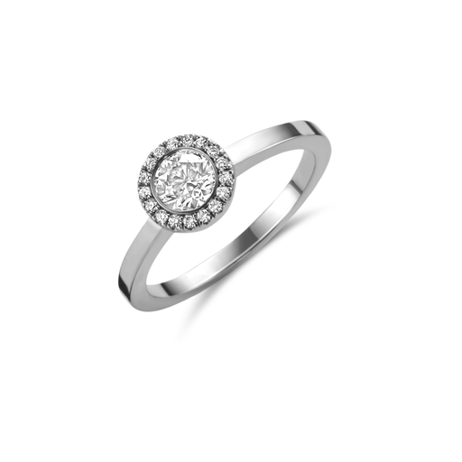  JBS - Solitaire ring 0.50ct + 0.09 ct