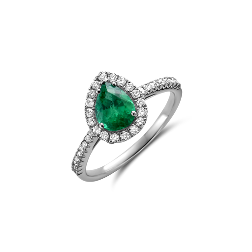  JBS - Ring white gold emerald+ brilliant