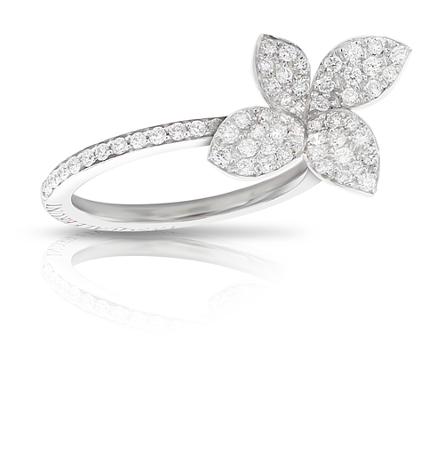  Pasquale Bruni - Petit Garden Small Flower Ring in White Gold with Diamonds
