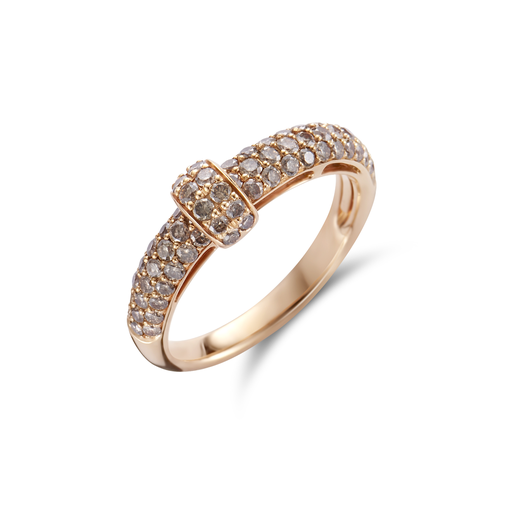  JBS - Ring pink gold pavé cognac diamond