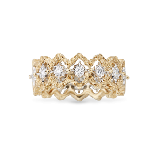 [JAUETE015408]  Buccellati - Ring Rombi Pink and White Gold with Diamonds
