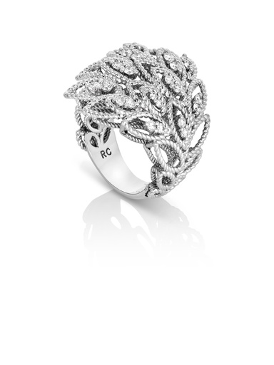 Roberto Coin - New Barocco Ring in White Gold with Diamonds