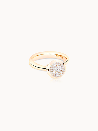  Tamara Comolli - BOUTON Ring Small in Pink Gold with Diamond Pavé